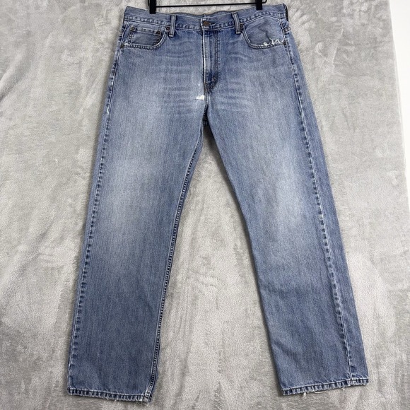 Levi's 569 Jeans Mens 36x34* Blue Pants Light Wash Baggy Loose Faded Denim - Picture 1 of 16